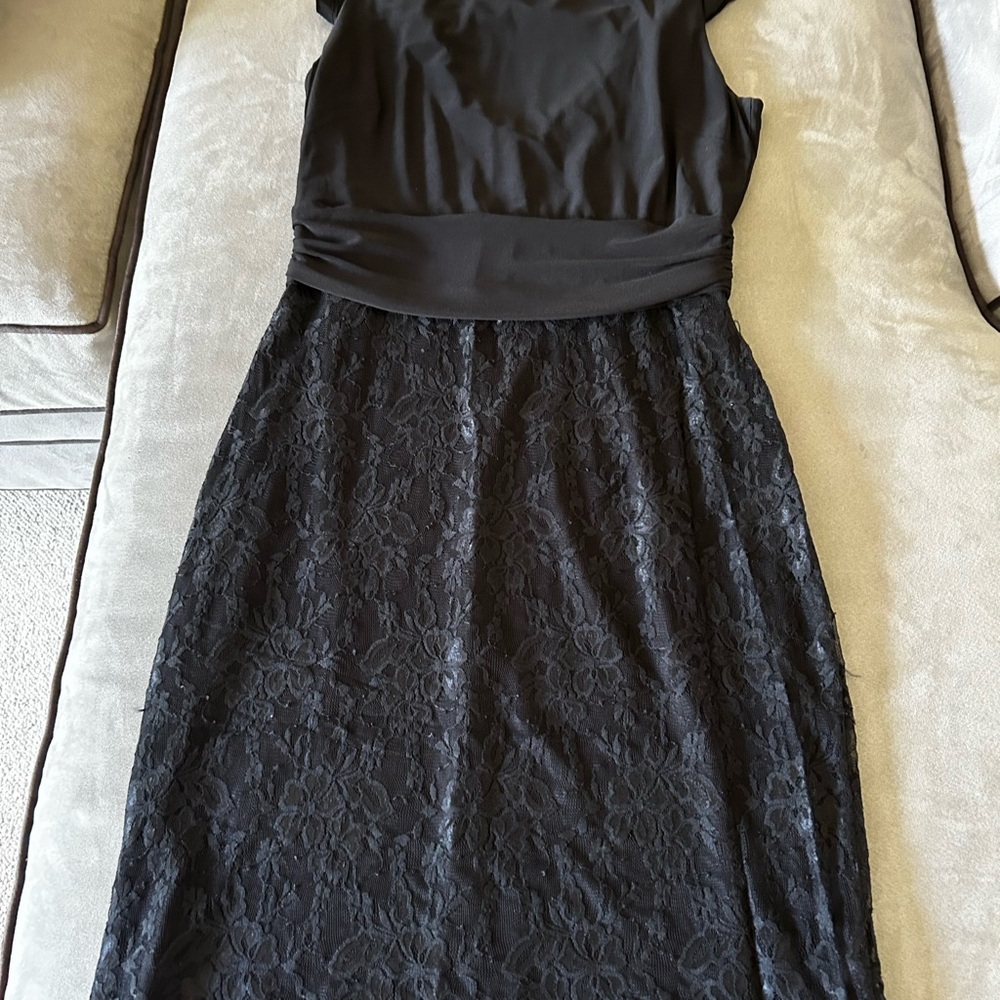 American Living Black Sheath Midi Dress Cowl Neck
